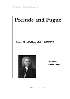 Prelude and Fugue No.3 in C Sharp Major, BWV 872: fuga by Johann Sebastian Bach