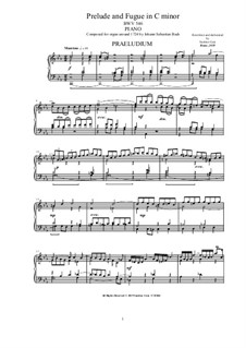 Prelude and Fugue No.16 in C Minor, BWV 546: Para Piano by Johann Sebastian Bach