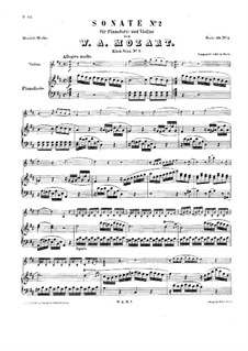 Sonata for Violin and Piano in D Major, K.7: Score by Wolfgang Amadeus Mozart