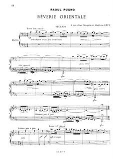 Rêverie orientale for Piano Four Hands: Rêverie orientale for Piano Four Hands by Raoul Pugno