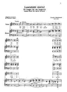 L'Arianna (Ariadne): Lasciatemi morire! Lamento di Ariana by Claudio Monteverdi
