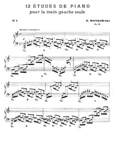 Twelve Etudes for Left Hand, Op.92: set completo by Moritz Moszkowski