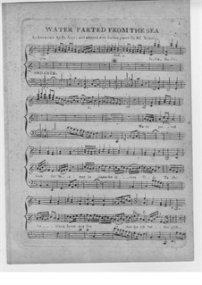Artaxerxes: Water Parted from the Sea, for Voice and Piano by Thomas Augustine Arne
