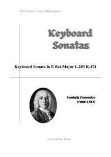 Sonata No.203 in E Flat Major, K.474 L.203 P.502: Para Piano by Domenico Scarlatti