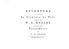 Overture: Para Piano by Wolfgang Amadeus Mozart