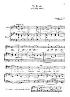 Tu lo sai (You Know): Para vocais e piano by Giuseppe Torelli