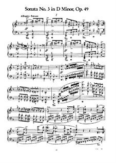 Sonata for Piano No.3 in D Minor, J.206 Op.49: para um único musico (Editado por H. Bulow) by Carl Maria von Weber