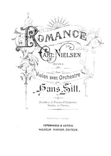 Fantastic Pieces for Oboe and Piano, FS 8 Op.2: No.1 Romance. Version for violin and piano – solo part by Carl Nielsen