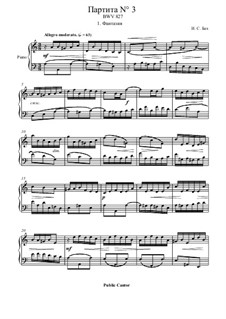 Partita for Keyboard No.3 in A Minor, BWV 827: versão para piano by Johann Sebastian Bach