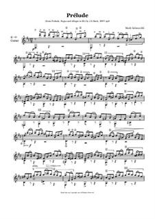 Prelude, Fugue and Allegro, BWV 998: Prelude in Eb, for guitar by Johann Sebastian Bach