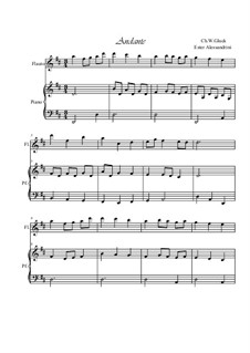 Andante: para flauta e piano by Christoph Willibald Gluck