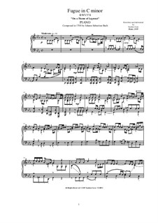 Fugue in C Minor, BWV 574: Para Piano by Johann Sebastian Bach