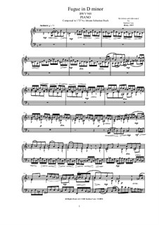 Fugue in D Minor, BWV 948: Para Piano by Johann Sebastian Bach