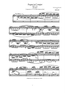 Fugue in C Major, BWV 952: Para Piano by Johann Sebastian Bach