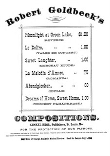 Pieces for Piano: La Melodia d'Amore (The Melody of Love) by Robert Goldbeck