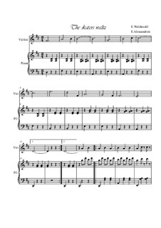 The Skaters Waltz: para violino by Émile Waldteufel
