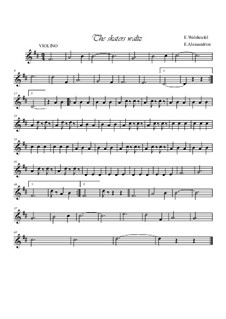 The Skaters Waltz: para violino by Émile Waldteufel