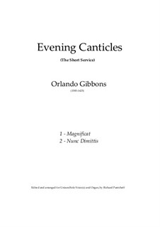 Evening Canticles (The Short Service): Evening Canticles (The Short Service) by Orlando Gibbons