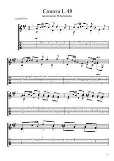 Sonata No.48 in B Flat Major, K.266 L.48 P.251: Para Guitarra by Domenico Scarlatti