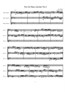 Trio No.4 for Bass clarinet, MVWV 1016A: Trio No.4 for Bass clarinet by Maurice Verheul