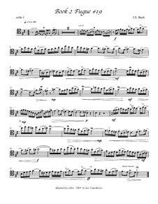 Prelude and Fugue No.19 in A Major, BWV 888: Fugue, for three cellos by Johann Sebastian Bach