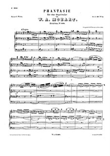 Fantasia for Mechanical Organ in F Minor, K.608: para um único musico (Editado por H. Bulow) by Wolfgang Amadeus Mozart