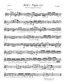 Prelude and Fugue No.13 in F Sharp Major, BWV 858: Fugue, for 3 cellos by Johann Sebastian Bach