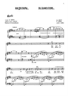 Oh, quand je dors, S.282: Para vocais e piano by Franz Liszt