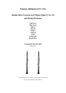 Concerto No.12 in D Major: Score and parts by Tomaso Albinoni