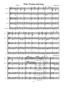 Wine, Women and Song, Op.333: para orquestra de camara by Johann Strauss (Sohn)