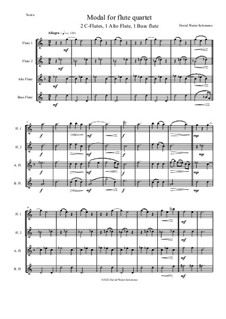 Modal: For flute quartet (2 C Flutes, 1 Alto Flute, 1 Bass Flute) by David W Solomons