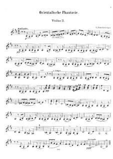 Orientalische Fantasie für Violine Solo und Streichquintett (oder Klavier): Violinstimme II by Georg Wilhelm Rauchenecker