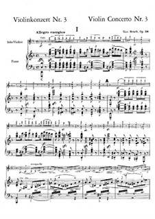 Violin Concerto No.3 in D Minor, Op.58: Version for vilon and piano by Max Bruch