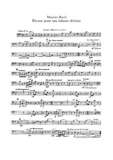 Pavane pour une infante défunte (Pavane for a Dead Princess), M.19: para orquestra - parte contrabaixo by Maurice Ravel