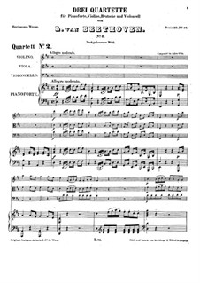 Three Piano Quartets, WoO 36: Quartet No.2 in D Major by Ludwig van Beethoven