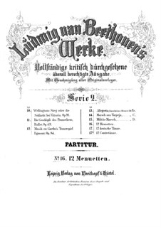 Twelve Minuets, WoO 7: Partitura completa by Ludwig van Beethoven
