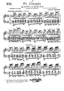 Studies after Two Etudes by Chopin, Op.10 No.11, Op.25 No.3: Para Piano by Leopold Godowsky