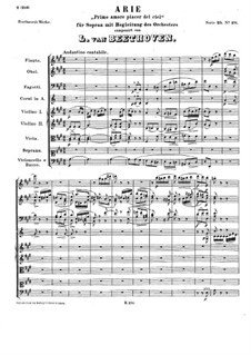 Aria 'Primo amore piacer del ciel', WoO 92: Aria 'Primo amore piacer del ciel' by Ludwig van Beethoven