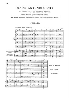 La Dori: Prologue, Act I by Pietro Antonio Cesti