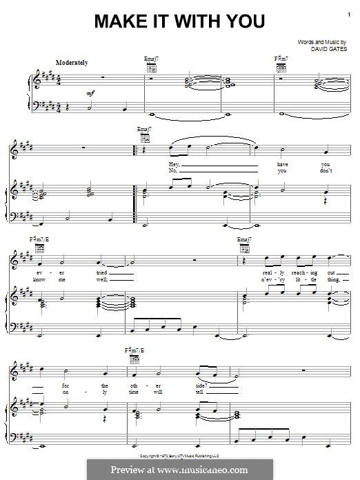 Make It with You (Bread): Para vocais e piano (ou Guitarra) by David Gates