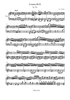 Sonata for Piano No.18 in D Major, K.576: movimento I by Wolfgang Amadeus Mozart