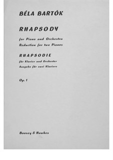Rhapsody, Sz.26 Op.1: dois pianos de quatro mãos by Béla Bartók