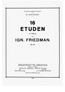 16 Etuden, Op.63: 16 Etuden by Ignaz Friedman