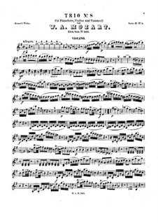 Piano Trio No.6 in G Major, K.564: parte do violino by Wolfgang Amadeus Mozart