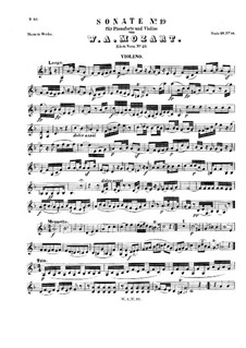 Sonata for Violin and Piano in F Major, K.57: Parte de solo by Wolfgang Amadeus Mozart