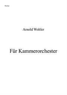 Für Kammerorchester, Op.2: Partitura completa, Partes by Arnold Wohler