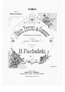 Deux etudes de concert (Two Concert Etudes), Op.7: Para Piano by Henryk Pachulski