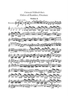 Overture: parte violinos by Christoph Willibald Gluck