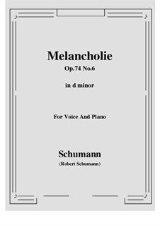 Spanish Folk Songs, Op.74: No.6 Melancholie (e minor) by Robert Schumann