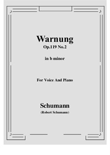 Three Poems, Op.119: No.2 Warnung (Prends garde) b minor by Robert Schumann